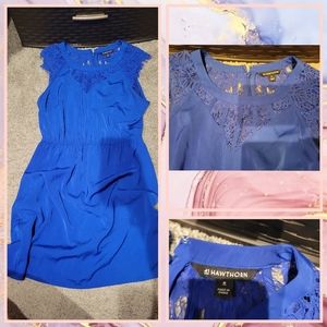Blue lace detail dress